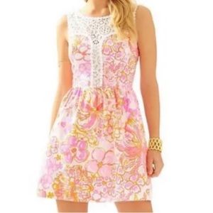 Lilly Pulitzer lace trim dress size 2